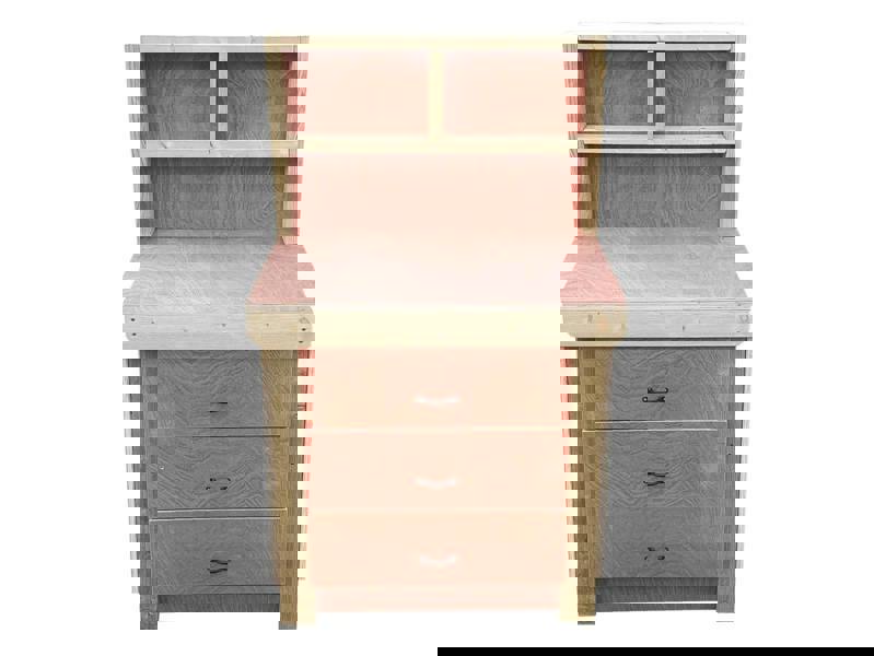 Arbor Garden Solutions Wooden Eucalyptus Hardwood Top Workbench, Tool Cabinet With Drawers (V.2) With Back Panel