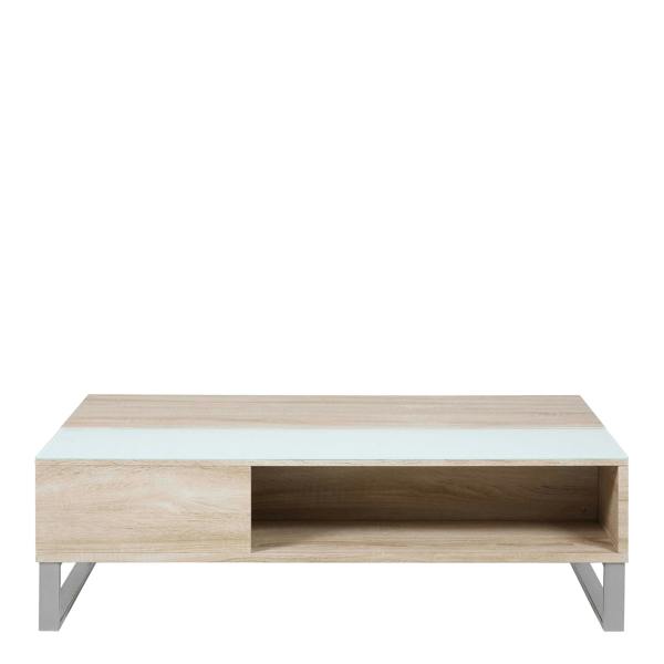 Wyld Haus Salford  Natural Oak Wood and Glass Rectangular Lift Up Coffee Table