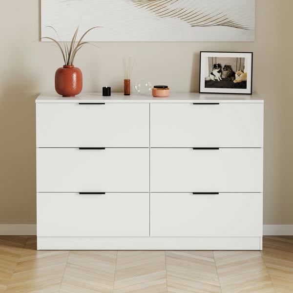 Vida Designs Trega 6 Drawer Chest, Black