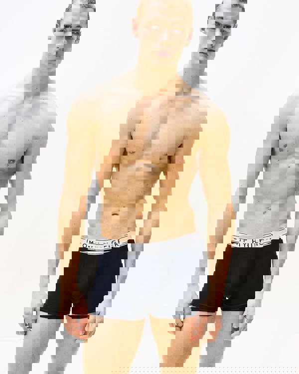 Tommy Hilfiger 3 Pack Mens Waistband Trunks - B-White/Red/Navy