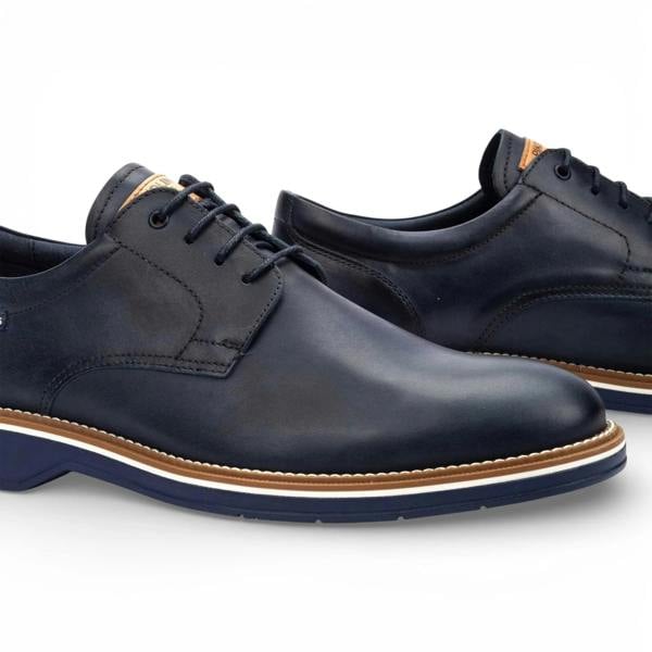 Pikolinos Claret - Men's Blue Leather Lace-Up Derby Shoes