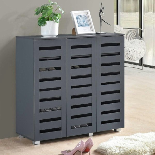 Swish Furniture Euston Modern 3 Door Shoe Storage Cabinet