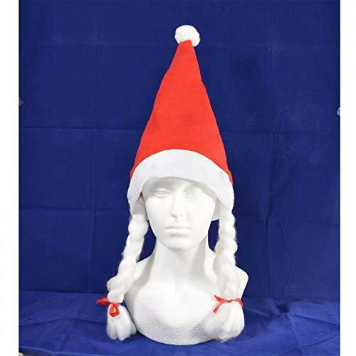 Size Options: 2 Pack or 12 Pack Christmas Santa Hats with Plaits and Ribbon for Festive Parties image 3