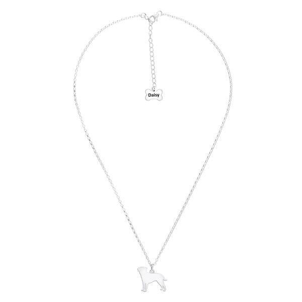 Border Terrier Silhouette Silver Necklace - Personalised - MYLEE London