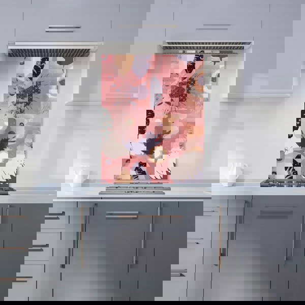 Warren Reed - Designer Abstract Red Pink Pattern Kitchen Splashback