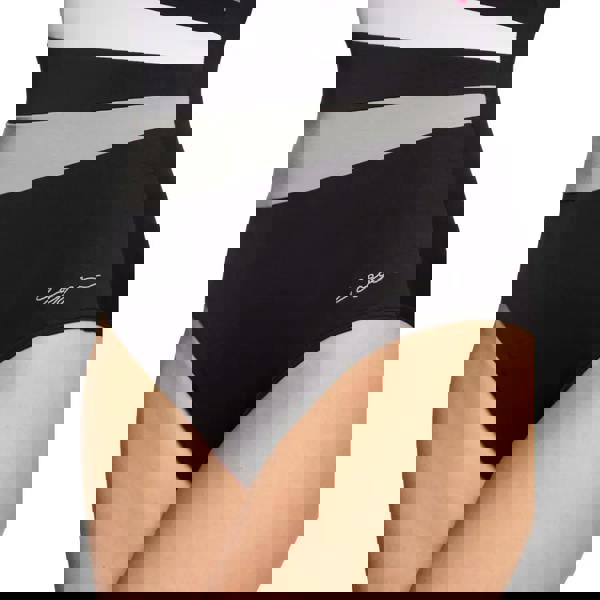 Zoggs Safari Leaf Wrap Panel Classicback swimsuit in black and white stripes