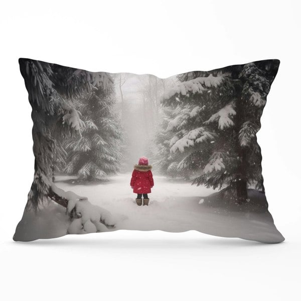 Warren Reed Little Girl In The Snow Cushions