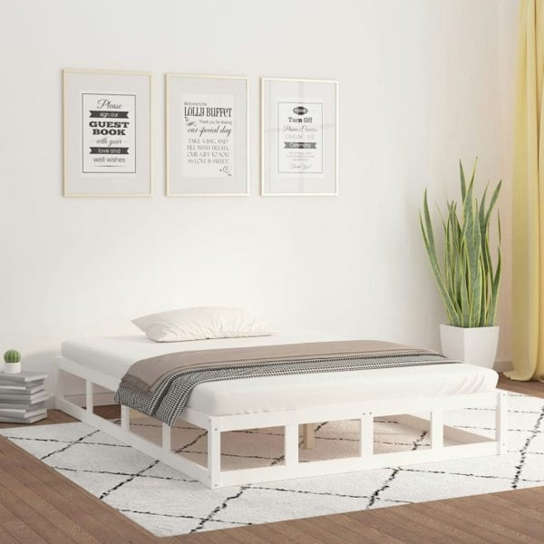 Berkfield Bed Frame White 140x200 cm Solid Wood