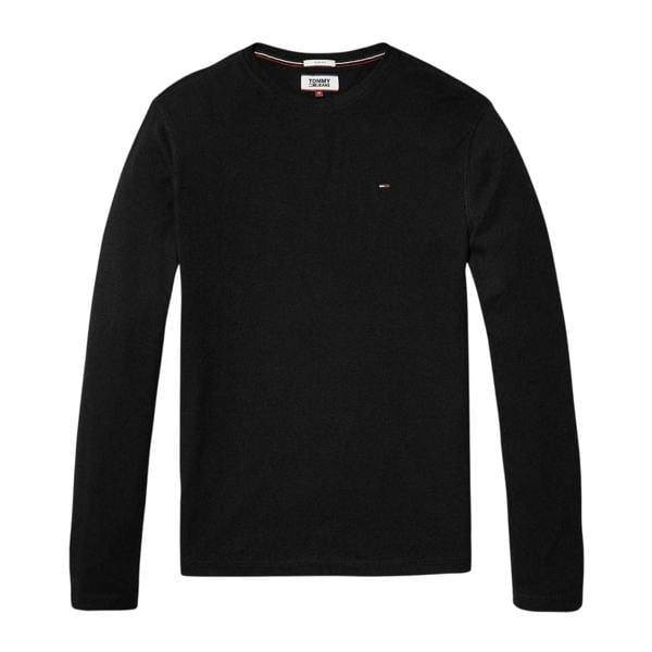 Tommy Jeans Mens Original Long-Sleeved T-Shirt - Black - 