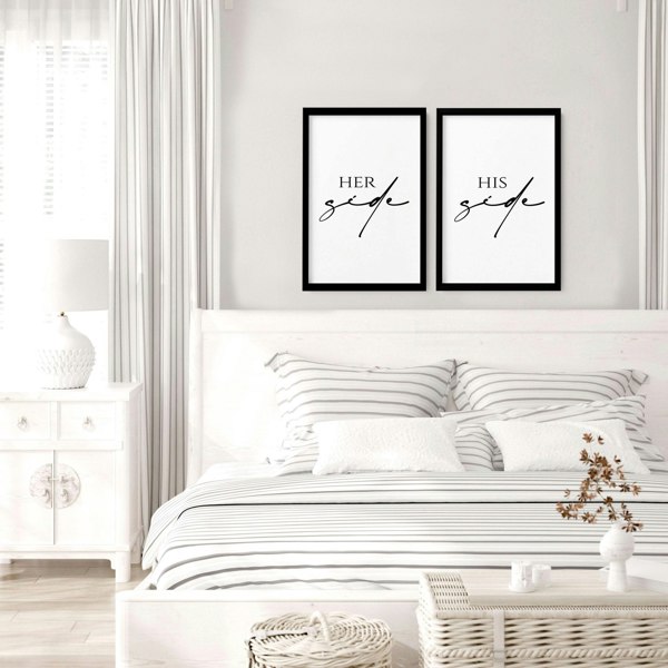 1st wedding anniversary gift | set of 2 wall art prints