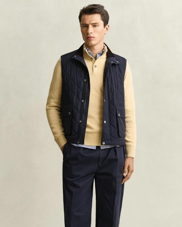 GANT Mens Quilted Vest - 433 Evening Blue