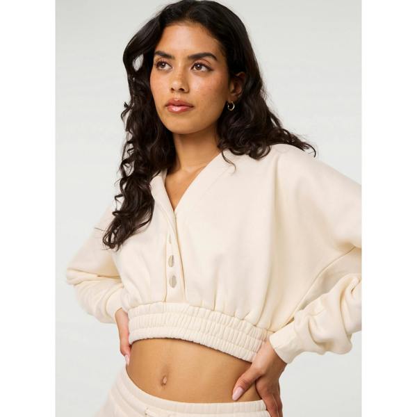 Pink Vanilla Fleece Lined Cropped Hoodie