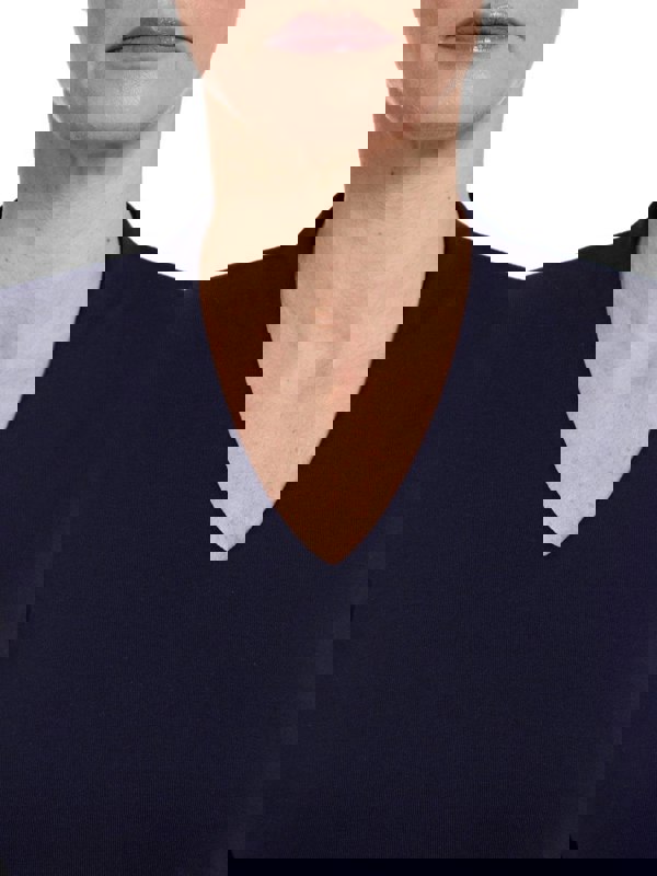 PennyPlain High Back V-neck Top - French Navy