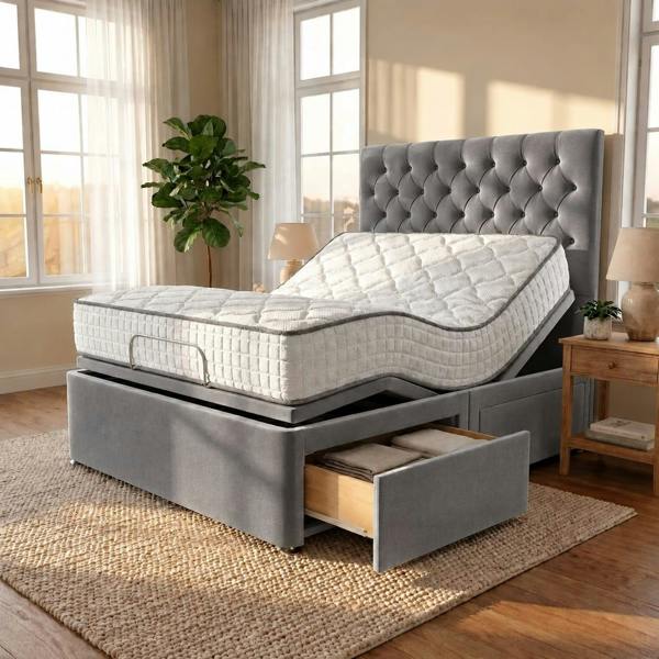 Paradise Beds Chesterfield Electric Adjustable bed With Memory Mattress
