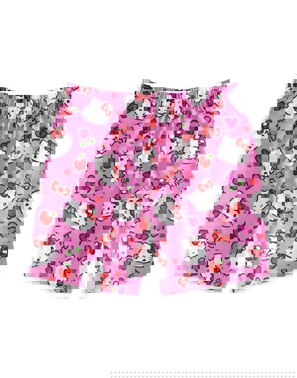 Hello Kitty Girls Pink Hearts And Bows Multi-Pack of 2 Short Sleeve Short Leg Pyjama Set