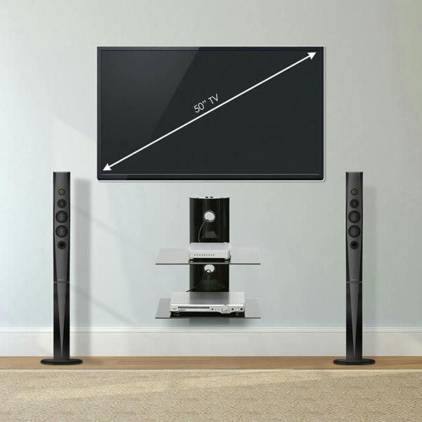 WALPLUS Alek Modern 2-Tier Floating Wall Shelf for Media Accessories, Black perfect for organized storage and display