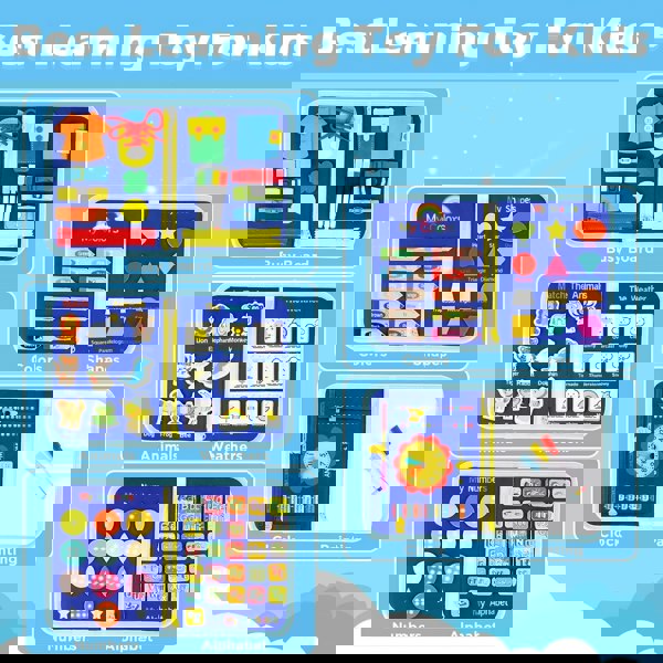 deAO Toys blue Busy Board Sensory Montessori Toys 10 Pages Quiet Book for Kids