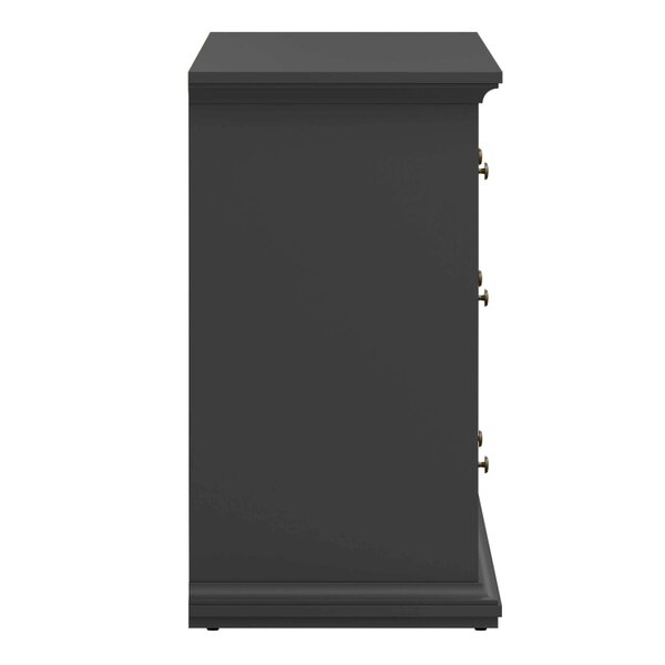 Wyld Haus Osaka Farmhouse Dark Grey Wide Wooden Chest 8 Drawers