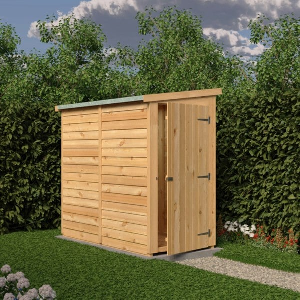 Shire Overlap 6x3 single door pent shed