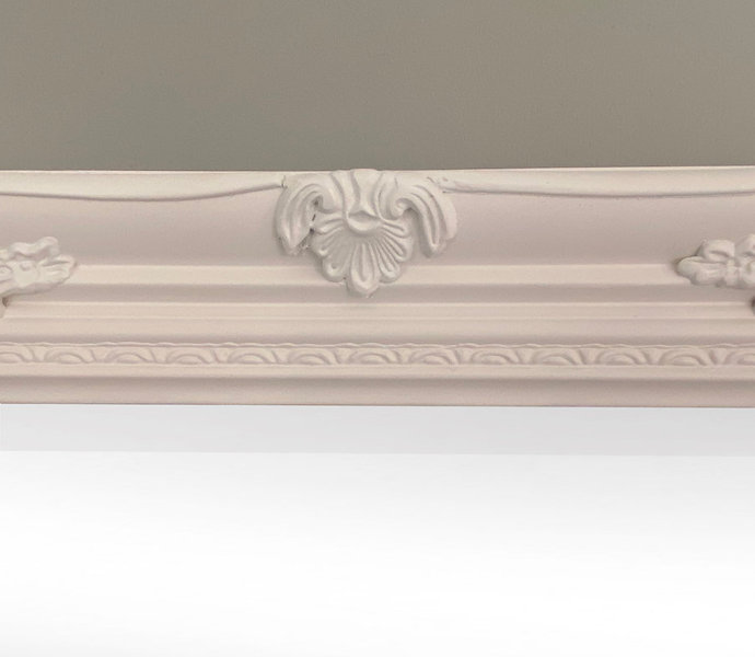 Downton Interiors Antique Style Plain White Tall Ornate Dressing Wall Mirror with Bevelled Glass 142cm