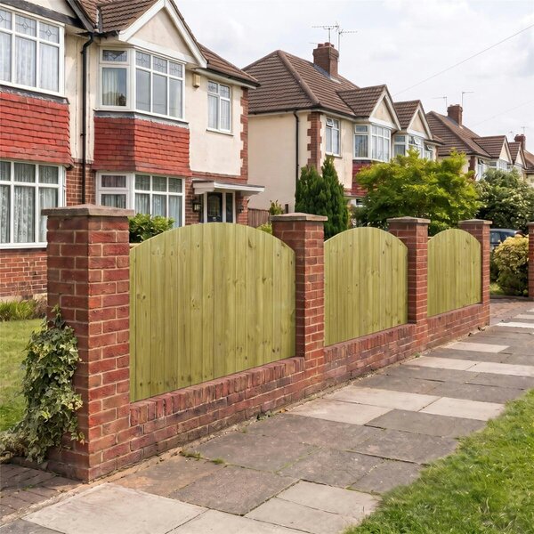Premier Garden Supplies Dome Top Tongue & Groove Fully Framed Fence Panel - 3 Pack H: 3ft x W: 6ft (182.8cm) - Wood - Pressure Treated (Tanalised)