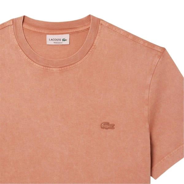 Lacoste Mens Logo Crew Neck Regular T-Shirt - Latte - 