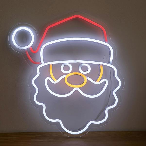Samuel Alexander 35cm Santa Neon-Style Light Up Christmas Decoration with USB Power Cable