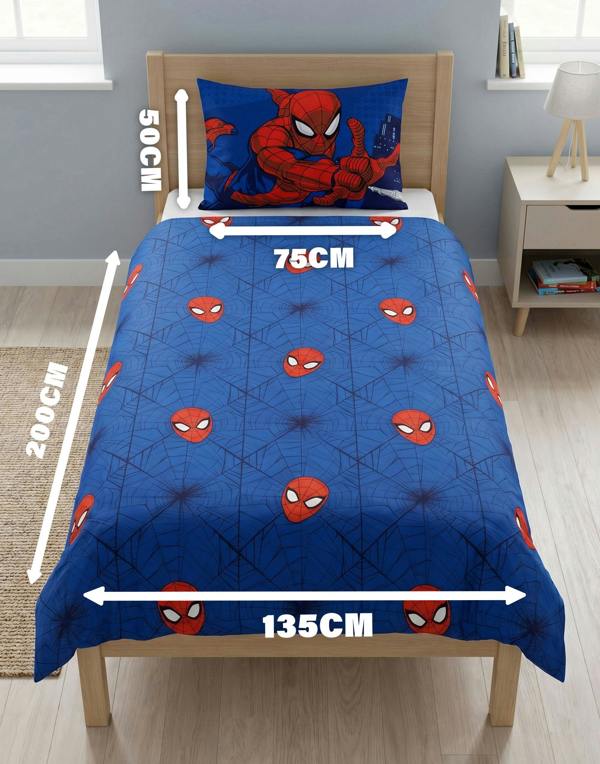 Vanilla Underground Spiderman Boys Blue Character Single Duvet Set (One Size)