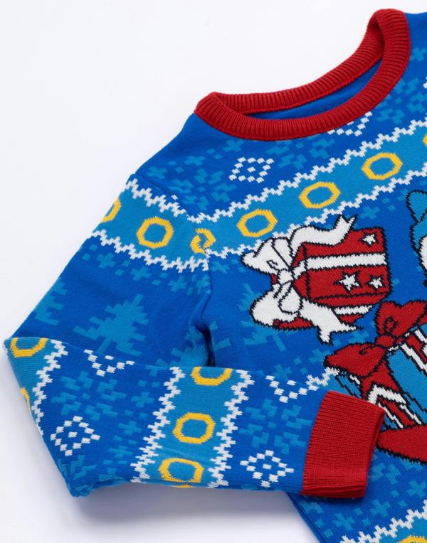 Sonic the Hedgehog Boys Blue Sonic Christmas Jumper