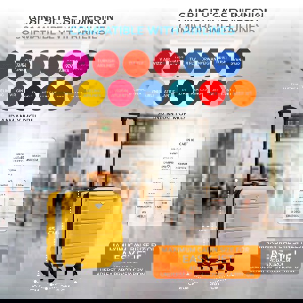 Flight Knight 45x36x20cm EasyJet Free Cabin Size Maximum Carry On Suitcase Cabin Bag