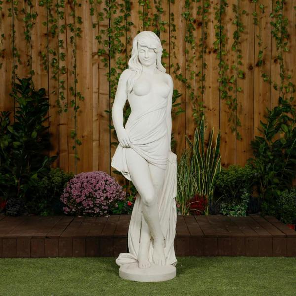 PDA Large Smiling Lady With Robe Garden Statue