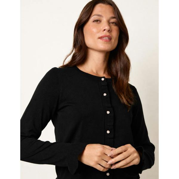 Blue Vanilla Ruffle Detail Cardigan