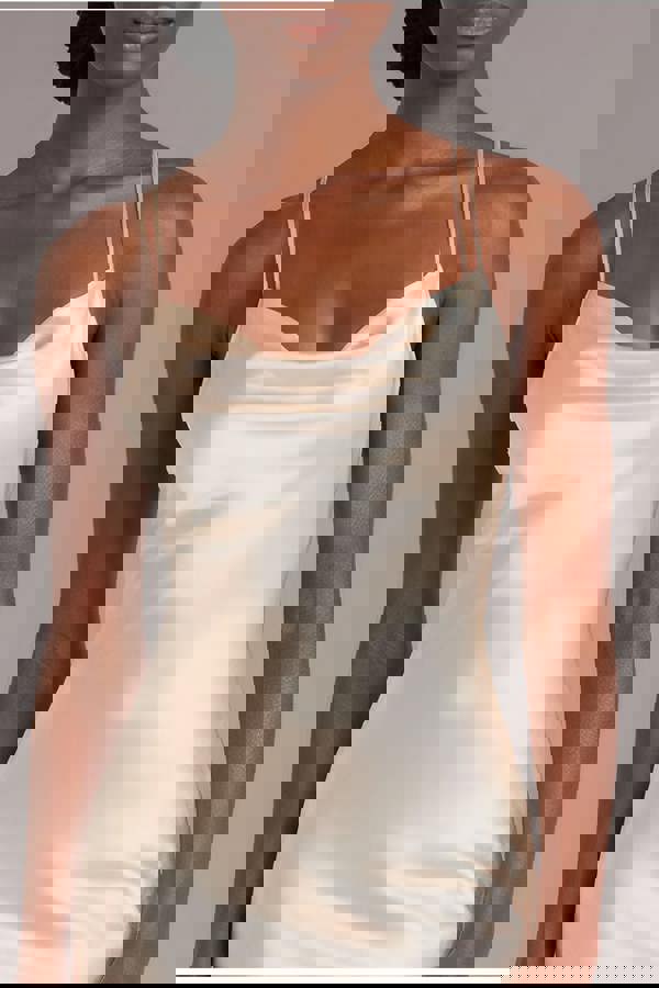 Satin Cowl Neck With Strappy Back Maxi - Champagne DR2113QZ