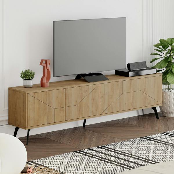 Decortie Dune Modern TV Unit Multimedia Centre with Storage Stylish TV Cabinet 65"