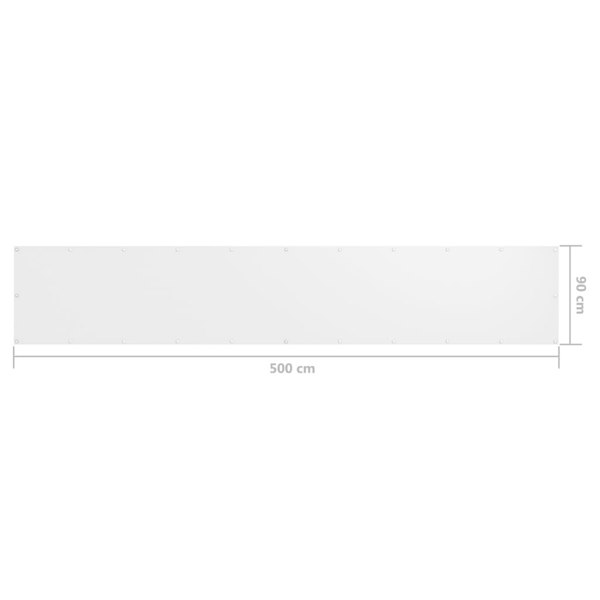 Berkfield Balcony Screen White 90x500 cm Oxford Fabric