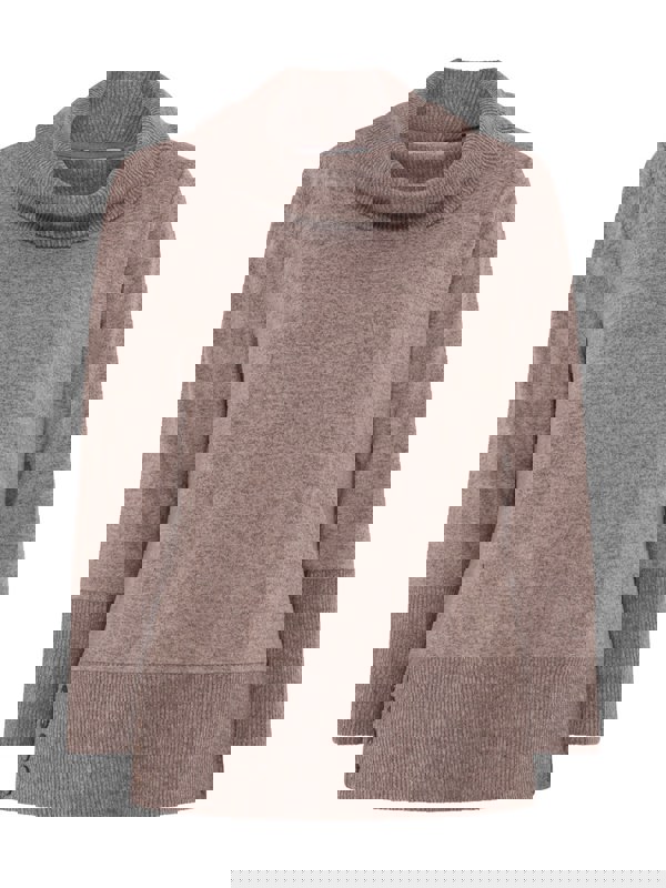 PennyPlain Rib Hem Cowl Tunic - Latte