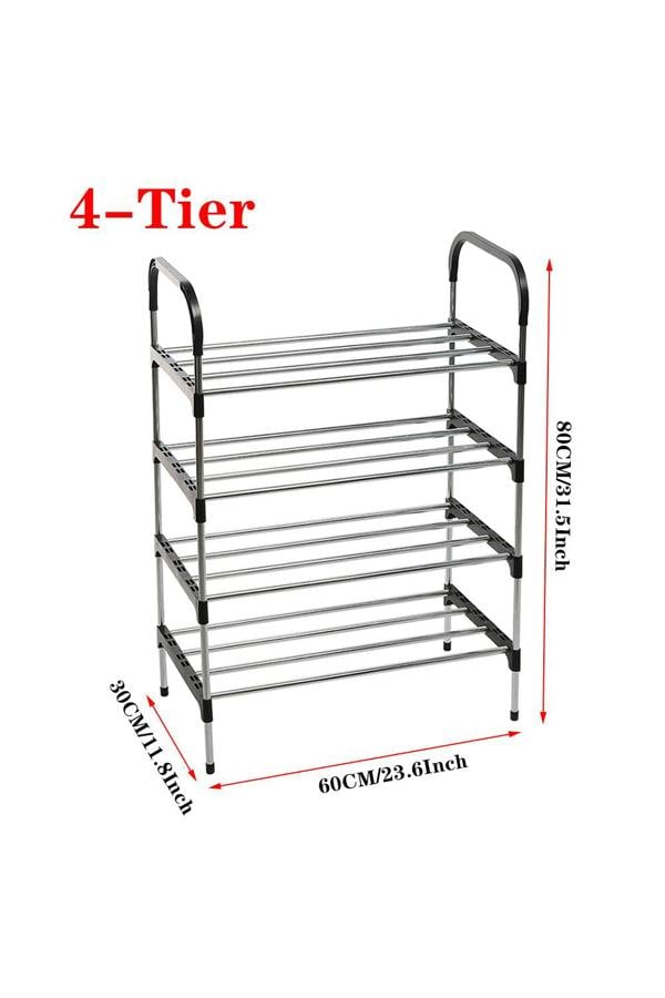 Living and Home 4 Tiers Shoe Rack Organizer Stackable Space Saving Shoe Shelf