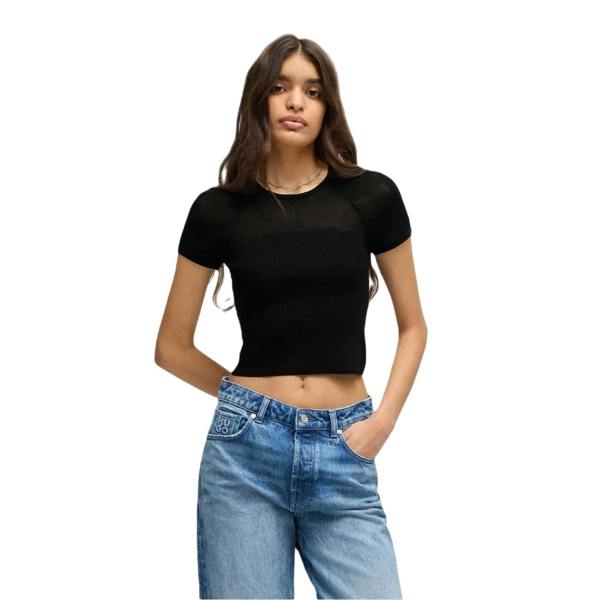 Hugo Womens/Ladies Slevetta Slim Raglan T-Shirt - Black - 
