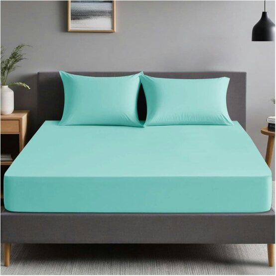 Night Zone 200 Thread Count Egyptian Cotton Fitted Sheet 30cm Deep – Soft Breathable Bed Sheet