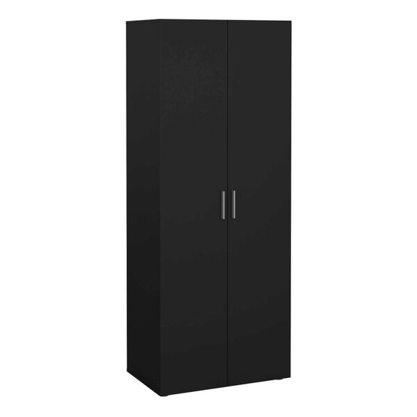 Wyld Haus Wilde Black Bedroom Furniture Set - Bedside 2 Drawers + Chest of 4 Drawers + Wardrobe 2 Doors