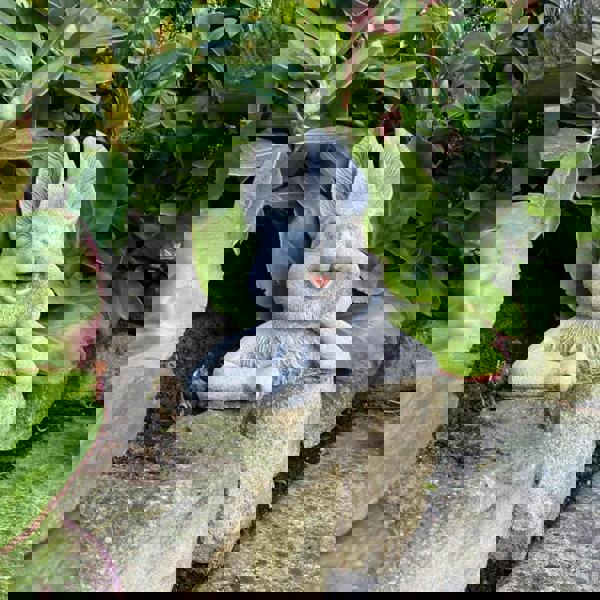 Cute Half Bunny stone garden ornament