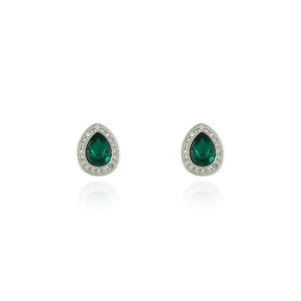 Cachet London Talma Silver Emerald Earrings