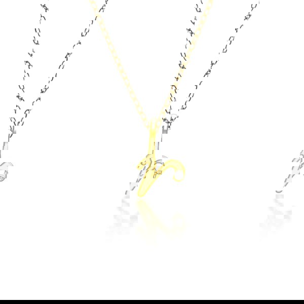 191P0789019 Alphabet Letter R Diamond pendant in 9ct Yellow Gold Front