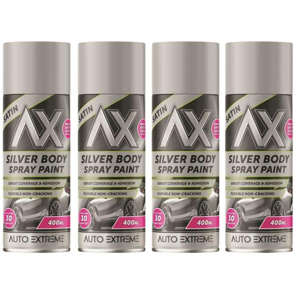 Auto Extreme 4X Auto Extreme Silver Spray Paint 400ml