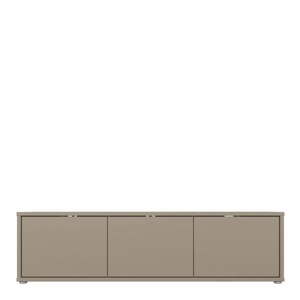 Furniture To Go Alice Springs Wide TV Cabinet with 3 Doors Push-to-Open in Taupe