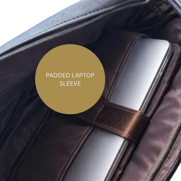 Lorenz Saffiano Grain Eagle Laptop Work Bag