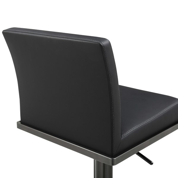 Furniture Edit Amalfi Black Performance Vegan Leather on Black Bar Stool