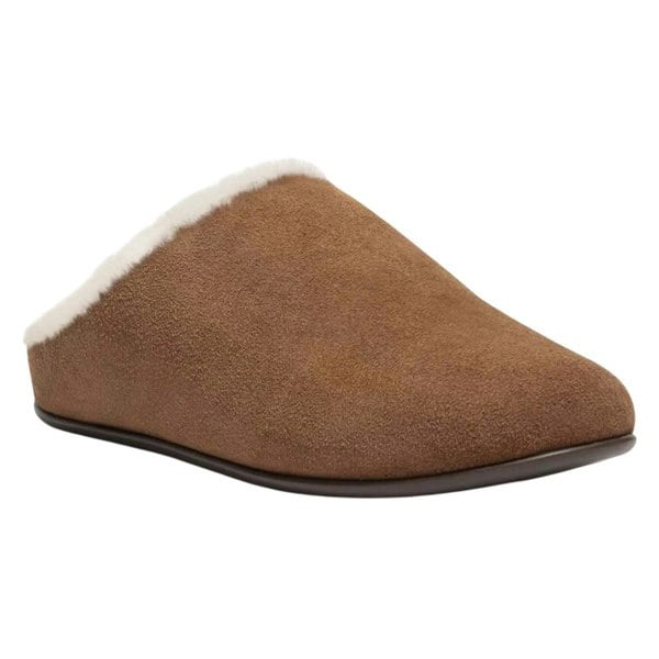 FitFlop Womens/Ladies Chrissie Suede Shearling Slippers - Tan
