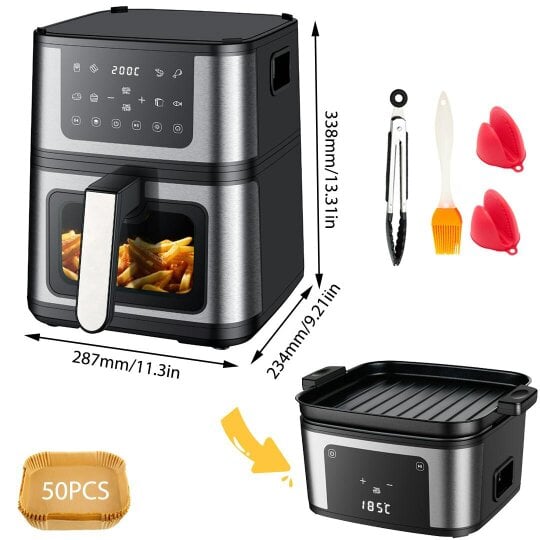 Havendro LCD Digital Air Fryer Pan-fried Steak Low Fat Oil free Oven Frying Kitchen Cook