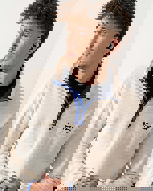 Napapijri Dergana Mens Half Zip Sweatshirt - Beige Dimity N1J